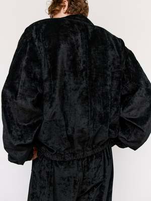 Gabriela Coll Garments Velvet Cotton Zipper Jacket - Black