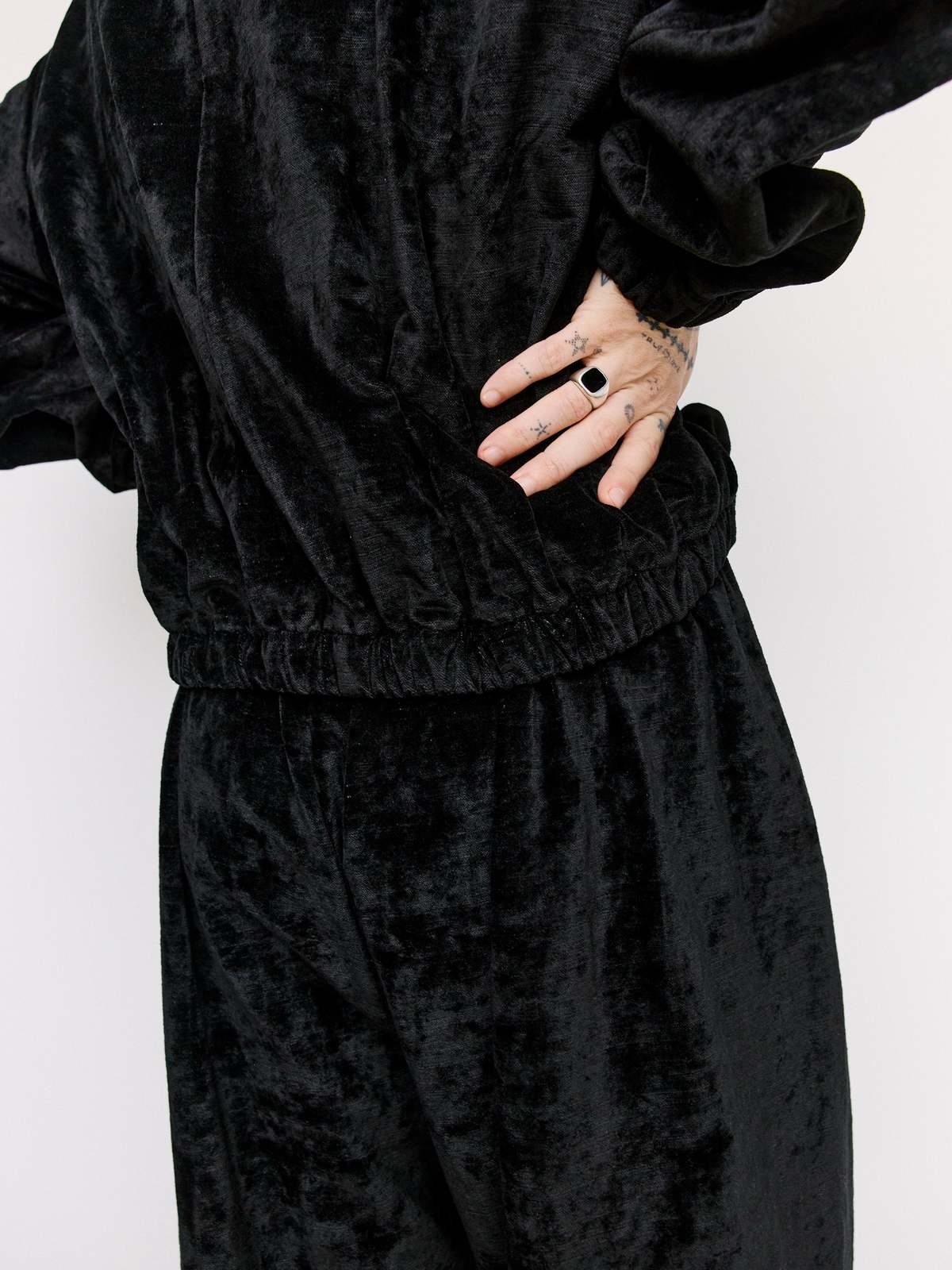 Gabriela Coll Garments Velvet Cotton Zipper Jacket - Black