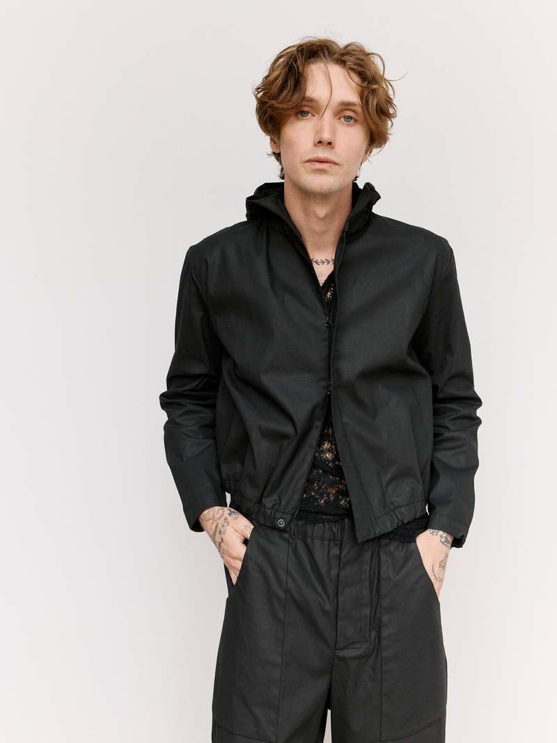 NO.281 Coated Cotton Twill Hooded Jacket - Black | Garmentory