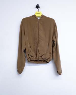 トップス GABRIELACOLLGARMENTS CUPRO HOODED JACKET Gabriela Coll Garments Cupro Double Hooded Jacket - Brown | Garmentory