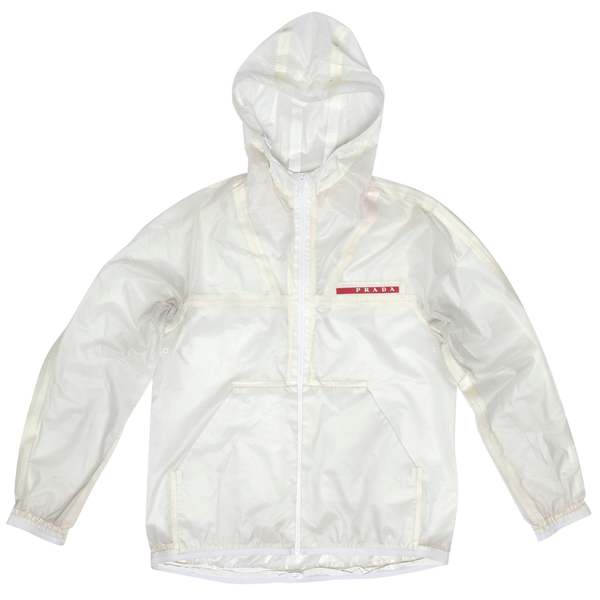 Sundazed Translucent Nylon Taped Windbreaker Jacket - White Sundazed Translucent Nylon Taped Windbreaker Jacket - White