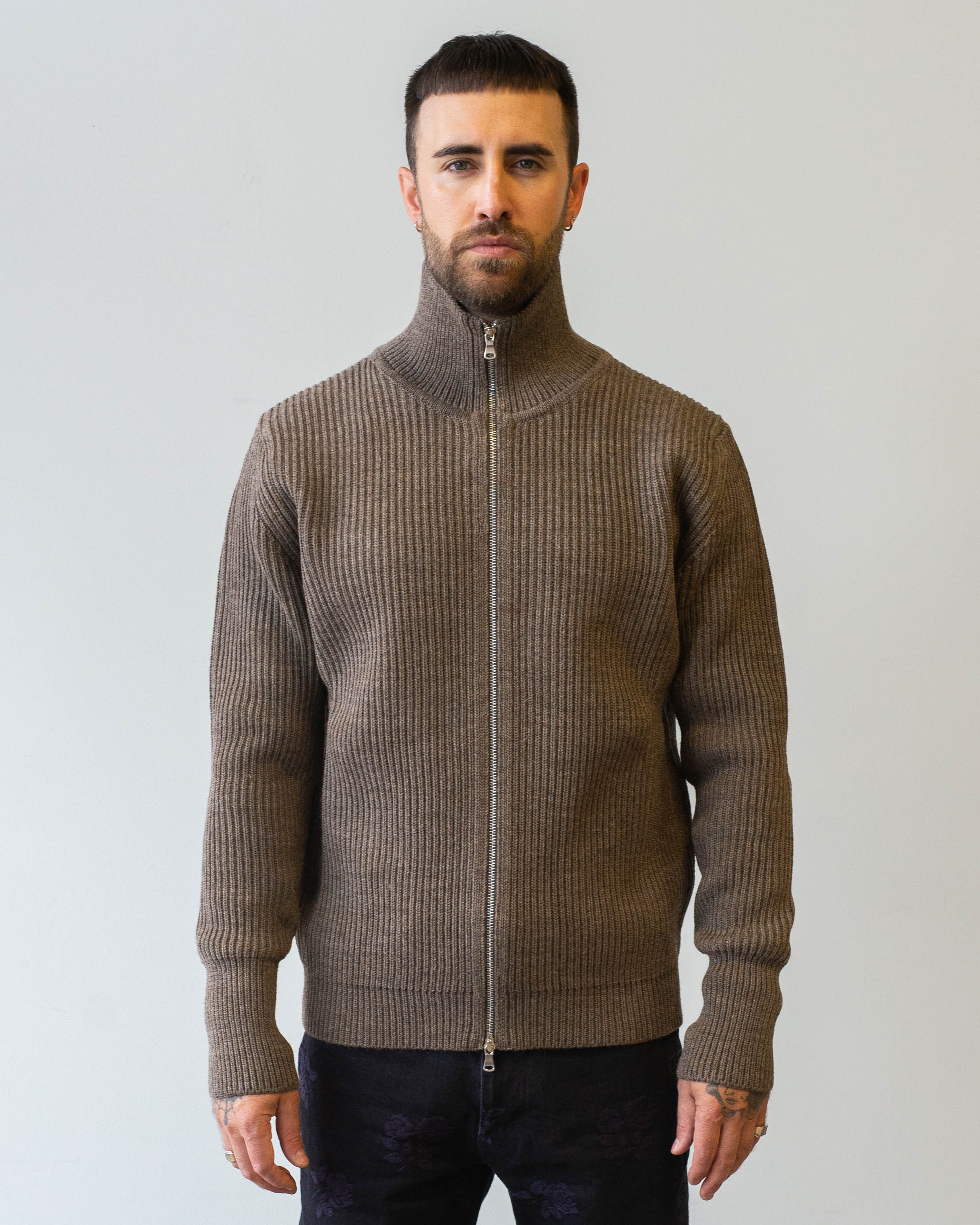 【nashi】ANDERSEN-ANDERSEN Drivers Knit ANDERSEN-ANDERSEN Driver's Knit Grey Size M Full Zip