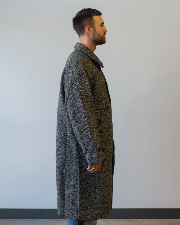 Needles Balcollar W/N Herringbone Coat - White | Garmentory