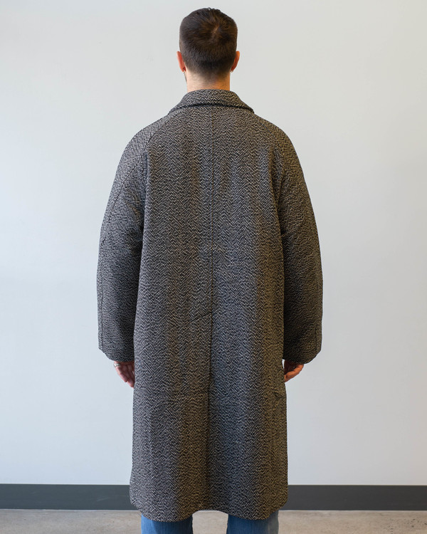 Needles Balcollar W/N Herringbone Coat - White | Garmentory