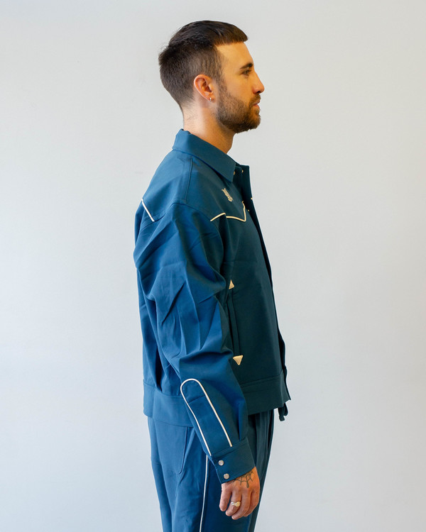 Needles PE/PU Double Cloth Piping Cowboy Jac - Marine Blue