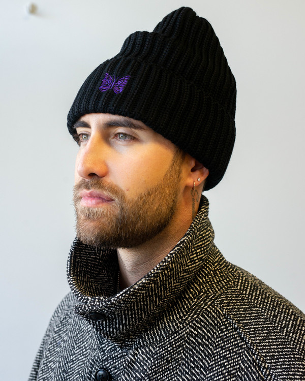 Needles Watch Merino Wool Cap - Black | Garmentory