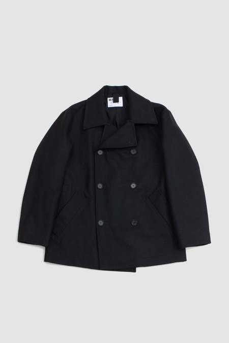 Margaret Howell Patch Pocket Moleskin City Coat - Black