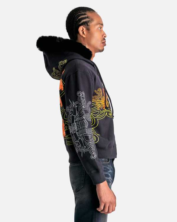 Acne Studios Fupiter Zip Logowings Hooded Sweatshirt - Black