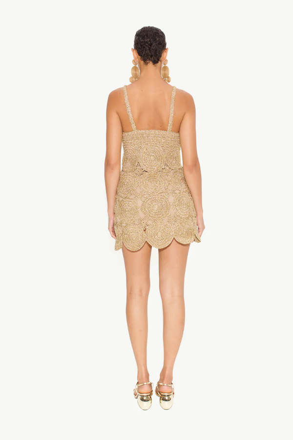 Simon Miller Beep Beep Mini Dress - Star Gold | Garmentory