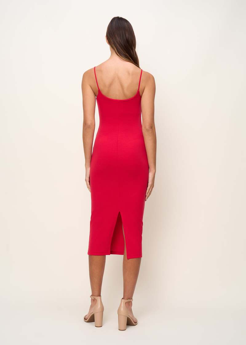 The Standard Stitch The Spaghetti Strap Midi Dress - Red The Standard Stitch The Spaghetti Strap Midi Dress - Red