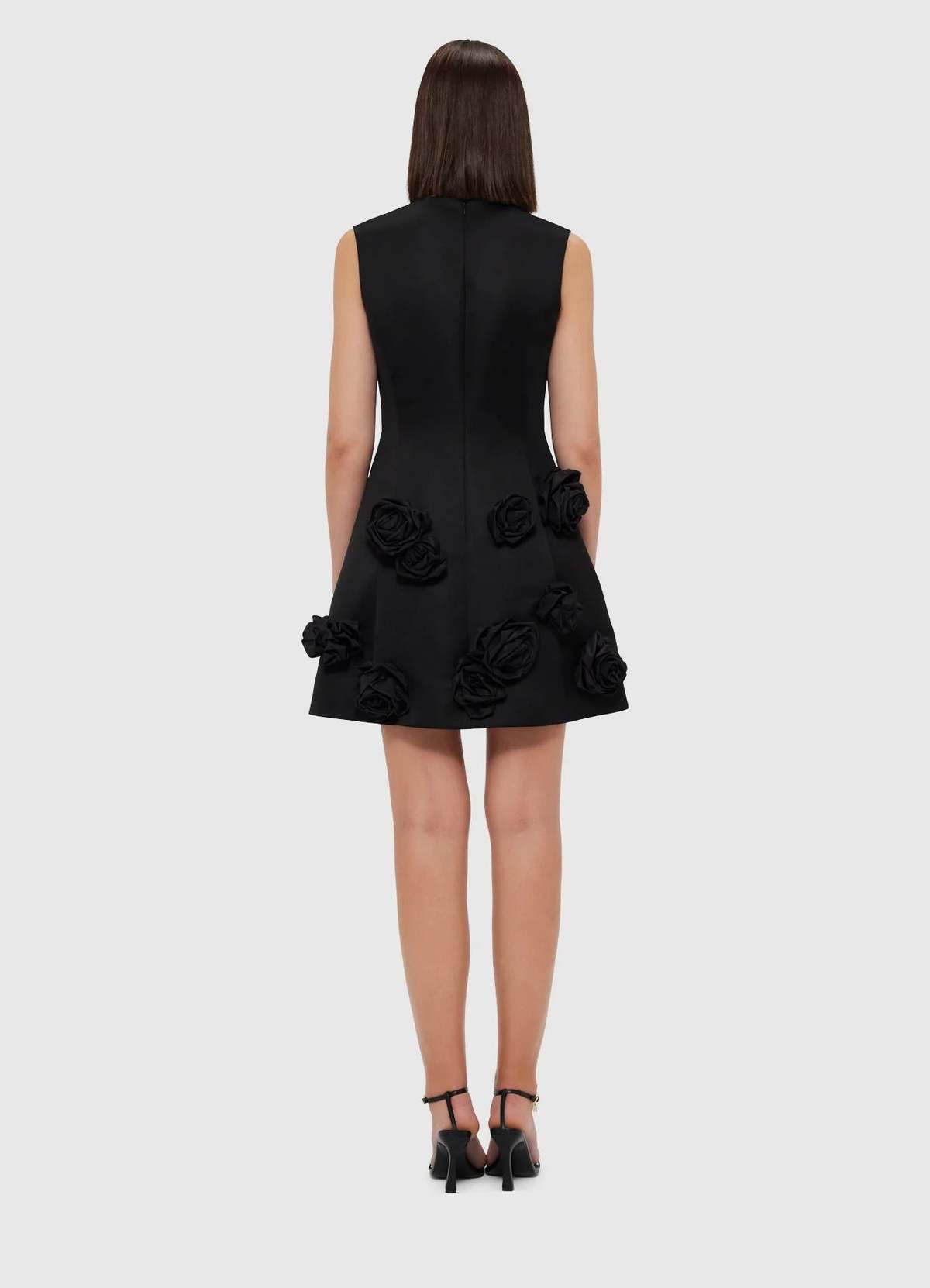 Leo Lin Briana V-Neck Mini Dress - Ebony | Garmentory