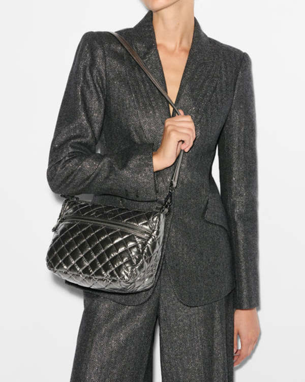 Mz Wallace Crosby Ella Crossbody - Pewter Metallic | Garmentory