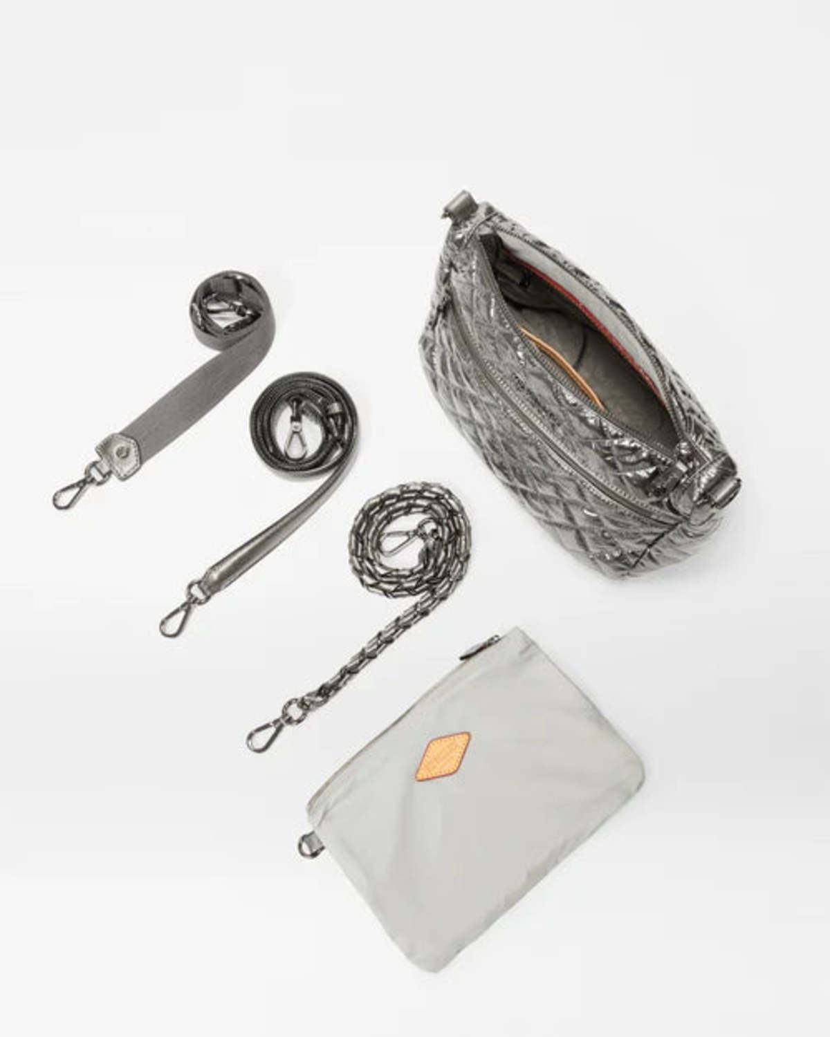 Mz Wallace Crosby Ella Crossbody - Pewter Metallic | Garmentory
