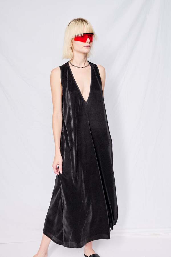 Assembly Micropleat Trapeze Dress - Black | Garmentory