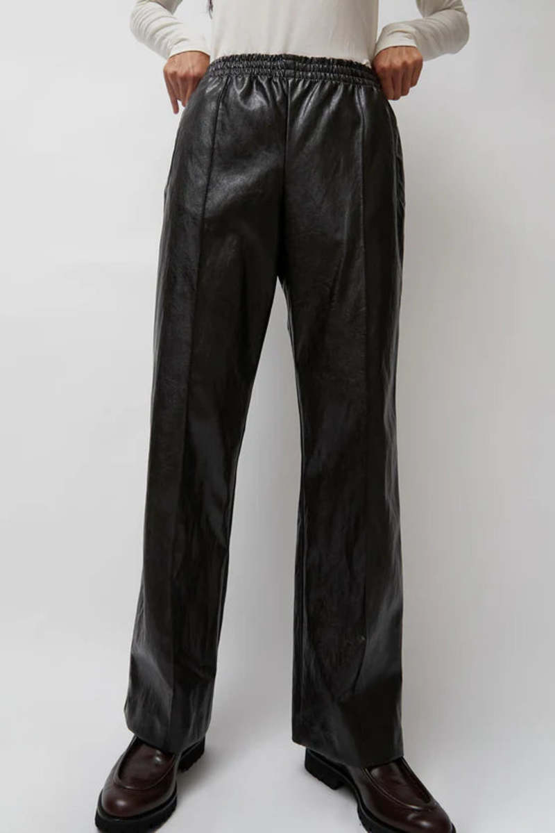 No. 6 Quinlan Vegan Leather Pant - Brown