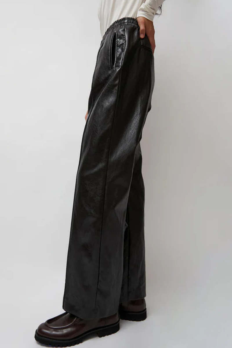 No. 6 Quinlan Vegan Leather Pant - Brown