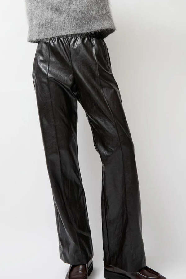 No. 6 Quinlan Vegan Leather Pant - Brown