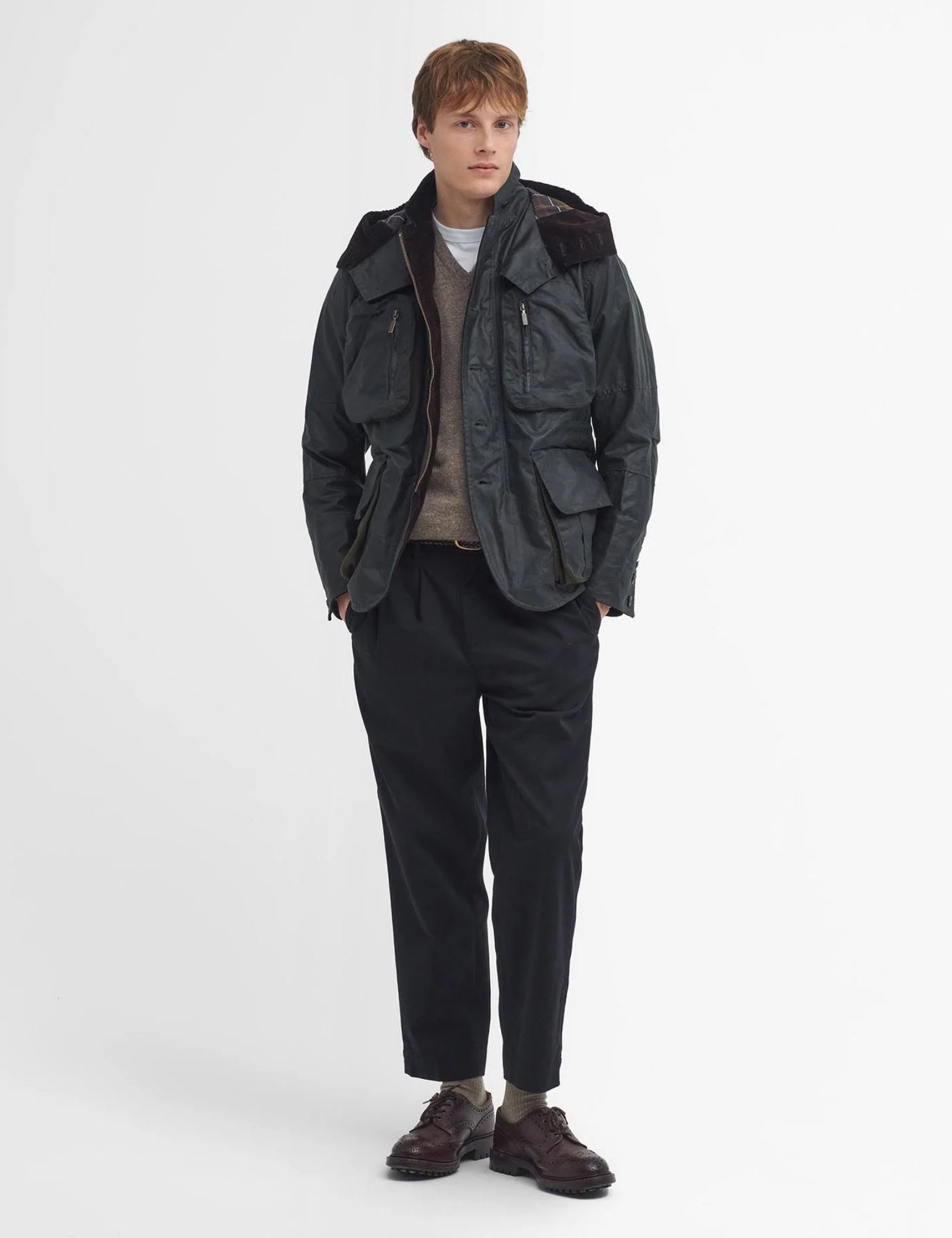 Barbour x TO KI TO Outland Waxed Jacket SAGE GREEN