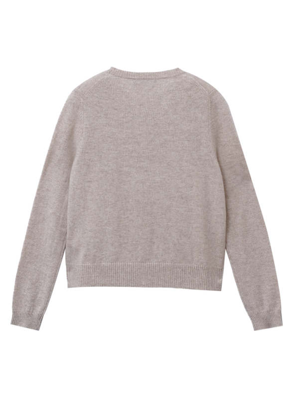 PURECASHMERE NYC Round Neck Cardigan - Oatmeal PURECASHMERE NYC Round Neck Cardigan - Oatmeal