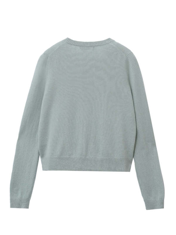 PURECASHMERE NYC Round Neck Cardigan - Pistachio
