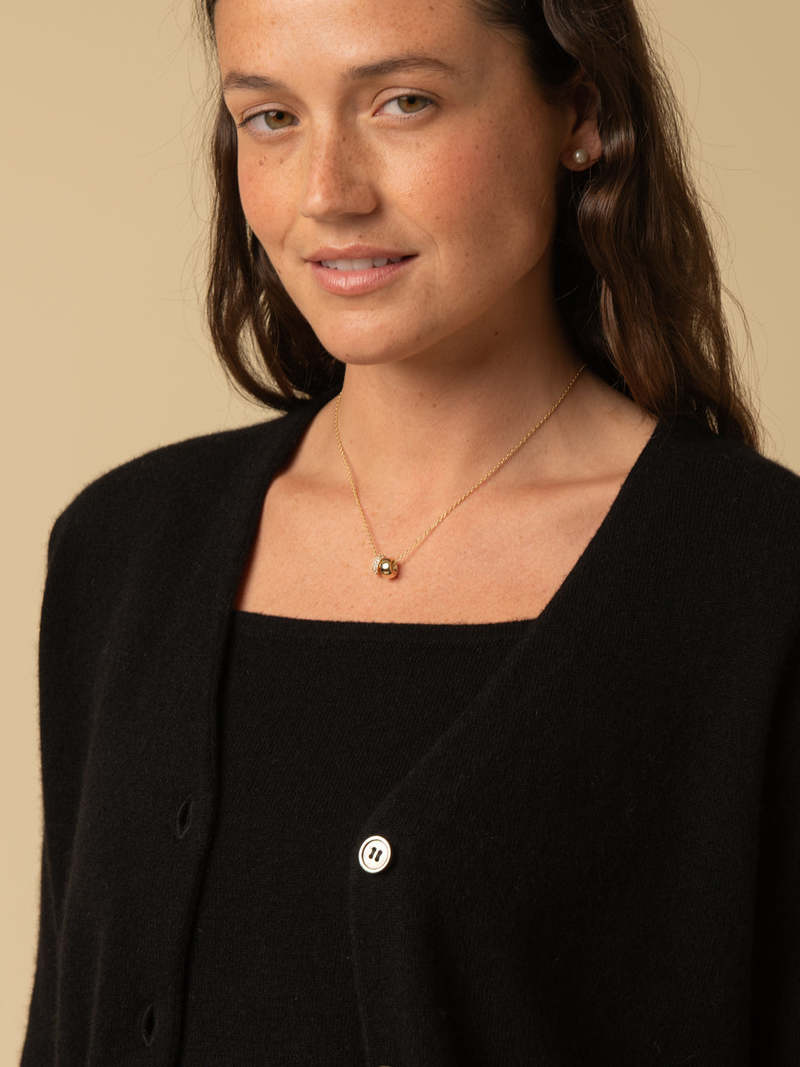 PURECASHMERE NYC Sleeveless Top and Cardigan Set - Black PURECASHMERE NYC Sleeveless Top and Cardigan Set - Black
