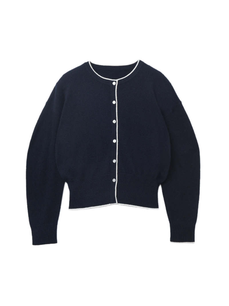 PURECASHMERE NYC Volume Sleeve Cardigan - Dark Navy PURECASHMERE NYC Volume Sleeve Cardigan - Dark Navy