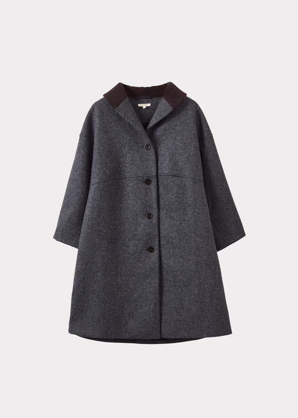 Caramel Women's New Wool Oversized Coat - Grey Melange
