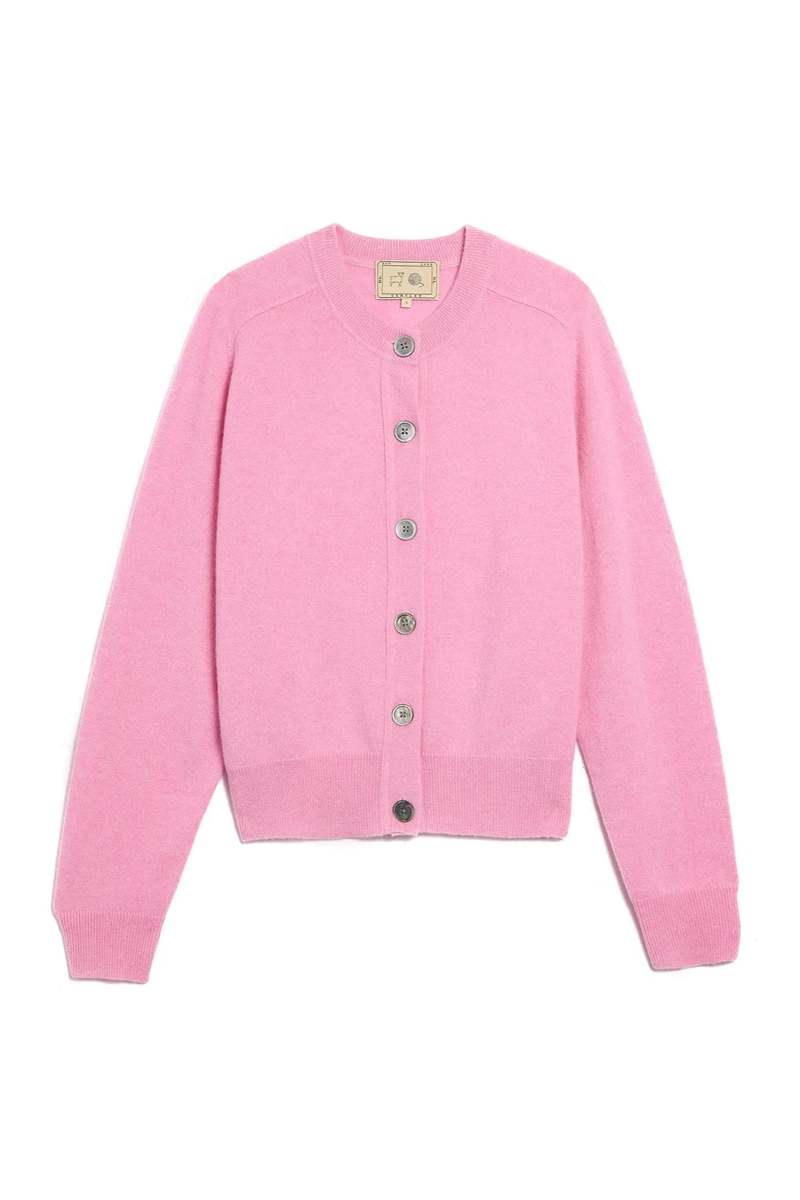 Gwen Crew Neck Cardigan ロンハーマン　デミリー demylee Gwen Cashmere Cardigan - Bright Pink | Garmentory