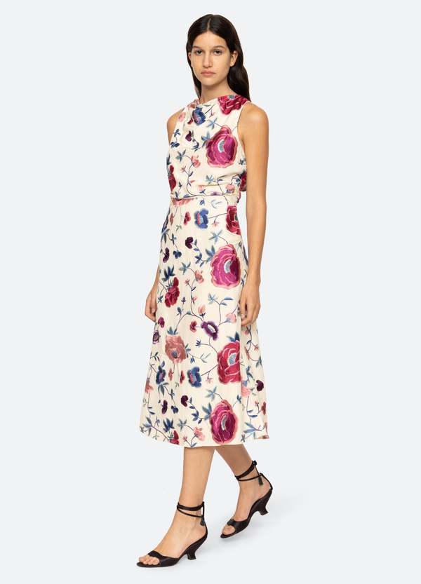 knee length dresses for ladies Modal Lace-Trim Midaxi Dress in Soft Pink - 4