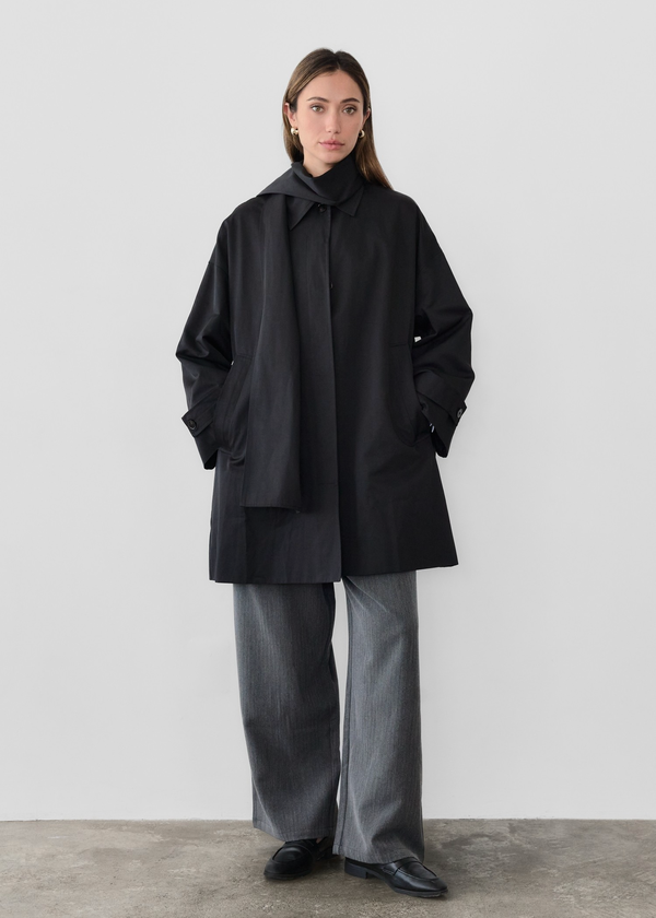 Mod Ref Cove Oversized Trench Coat w/ Removable Scarf | Garmentory