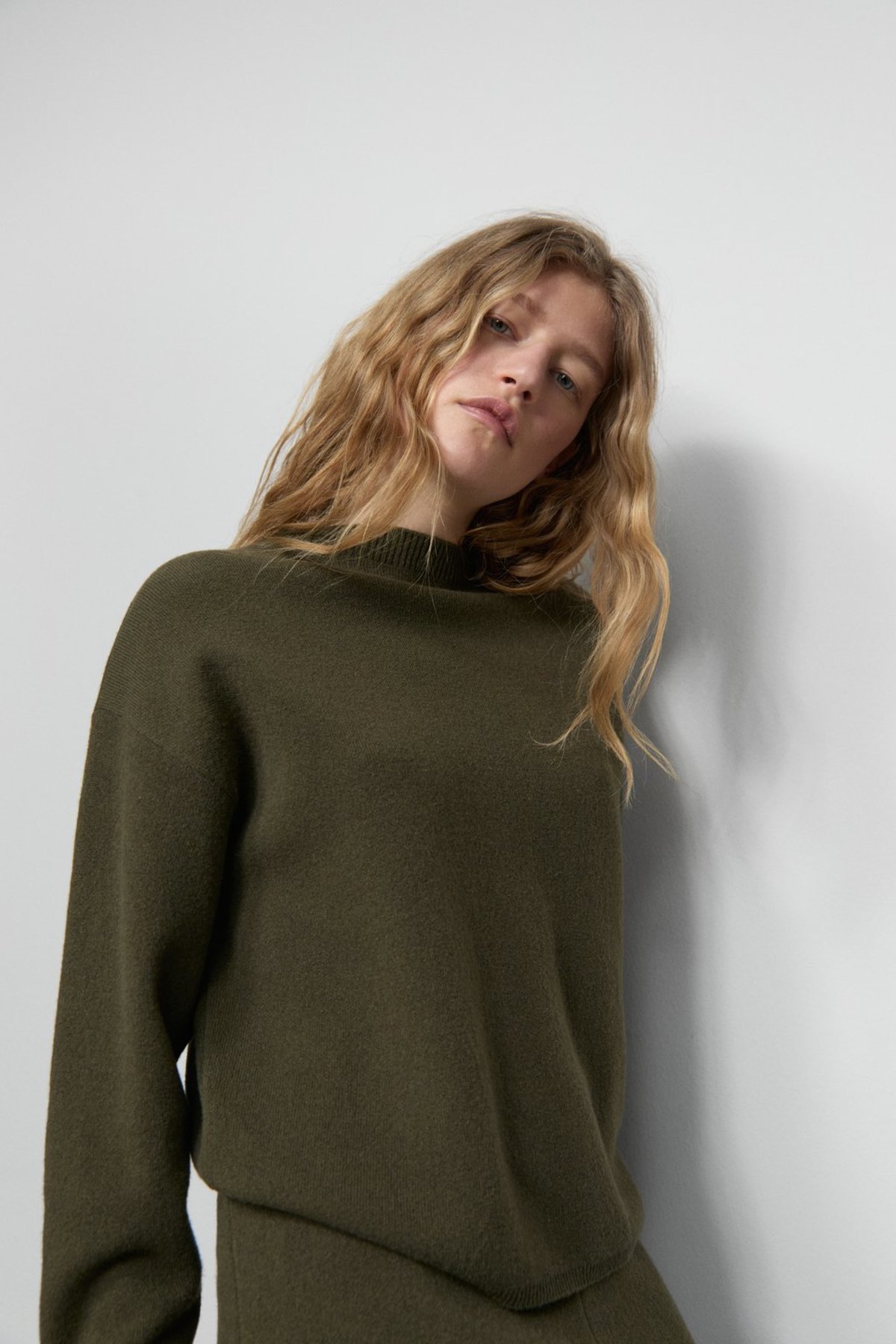 Closed Wool Mix Double Face Jumper Clover Green Garmentory