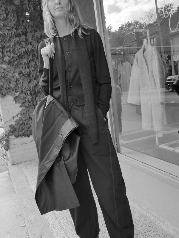 LEMAIRE TWISTED SCARF CARDIGAN - ANTHRACITE | Garmentory