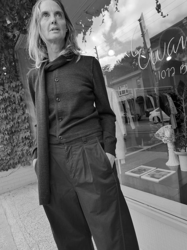 LEMAIRE TWISTED SCARF CARDIGAN - ANTHRACITE | Garmentory