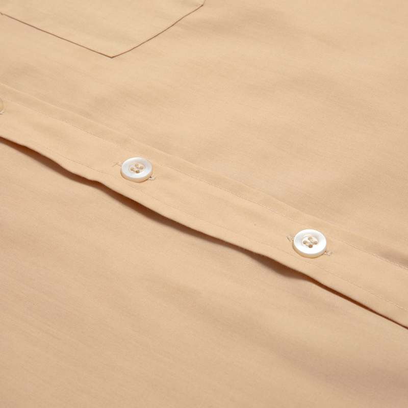 Sundazed Poplin Weave Western Collar Bust Pocket Shirt - Beige