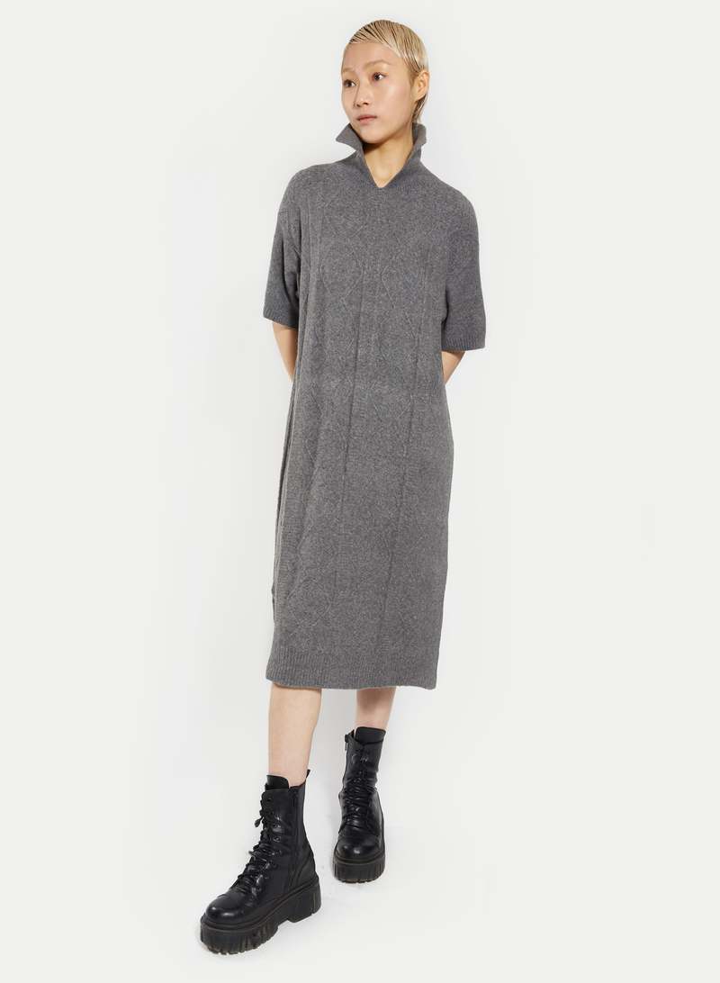 a line knit mini dress Thats So Fetch | Aaliyah Off Shoulder Knit Mini Dress | Grey