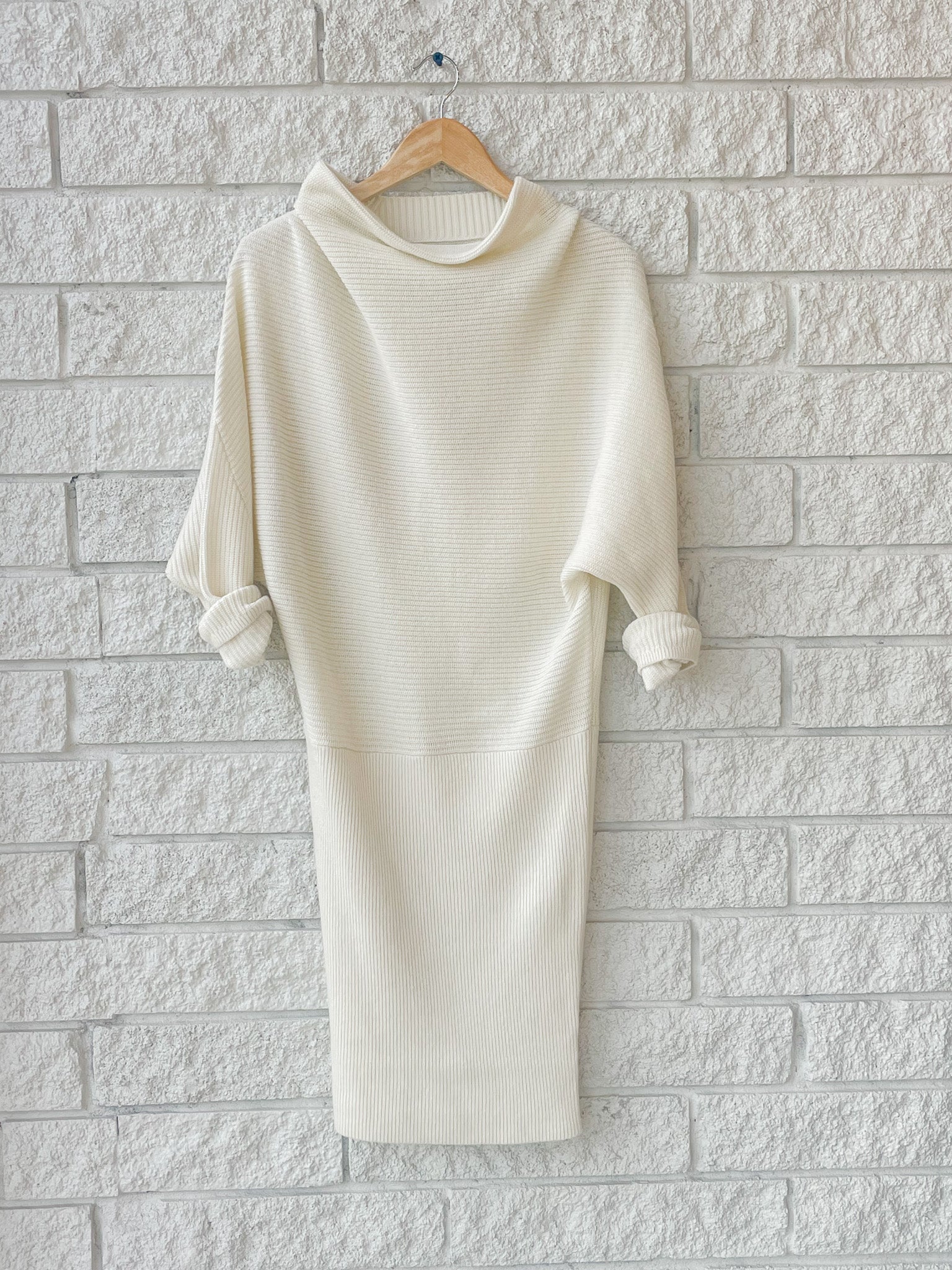 ivory cowl neck sweater dress Brochu Walker Clede - rhinestone_bodysuit