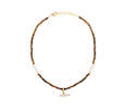 SANDRALEXANDRA Pearl T Bar and Tigers Eye Stone Necklace - Thumbnail 2