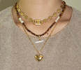 SANDRALEXANDRA Pearl T Bar and Tigers Eye Stone Necklace - Thumbnail 1