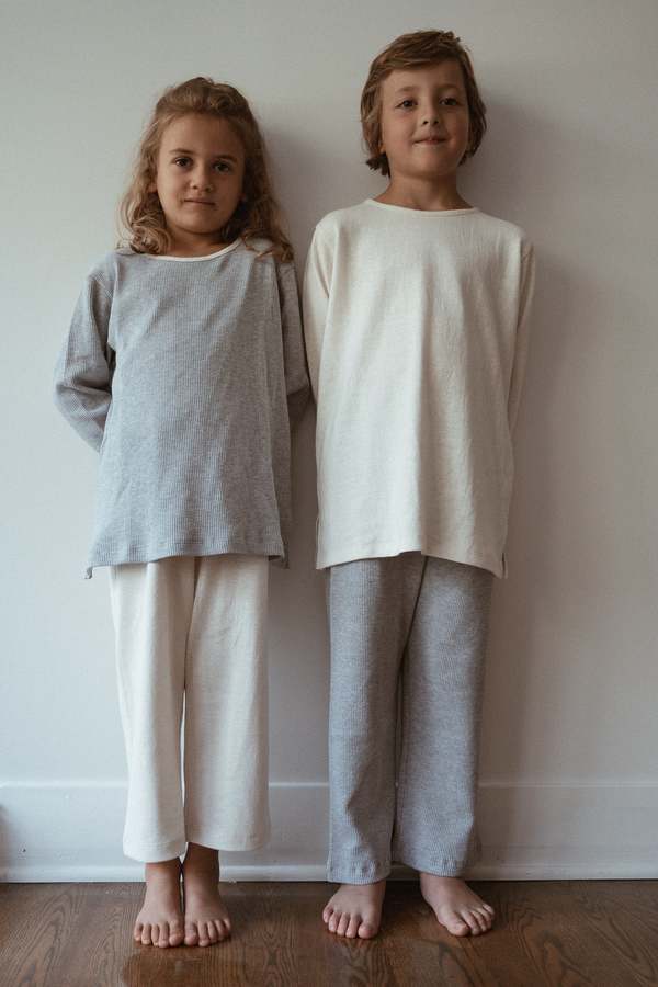Kids cabane childrenswear hemp jersey RESORT TOP - Cream/Gray Kids cabane childrenswear hemp jersey RESORT TOP - Cream/Gray