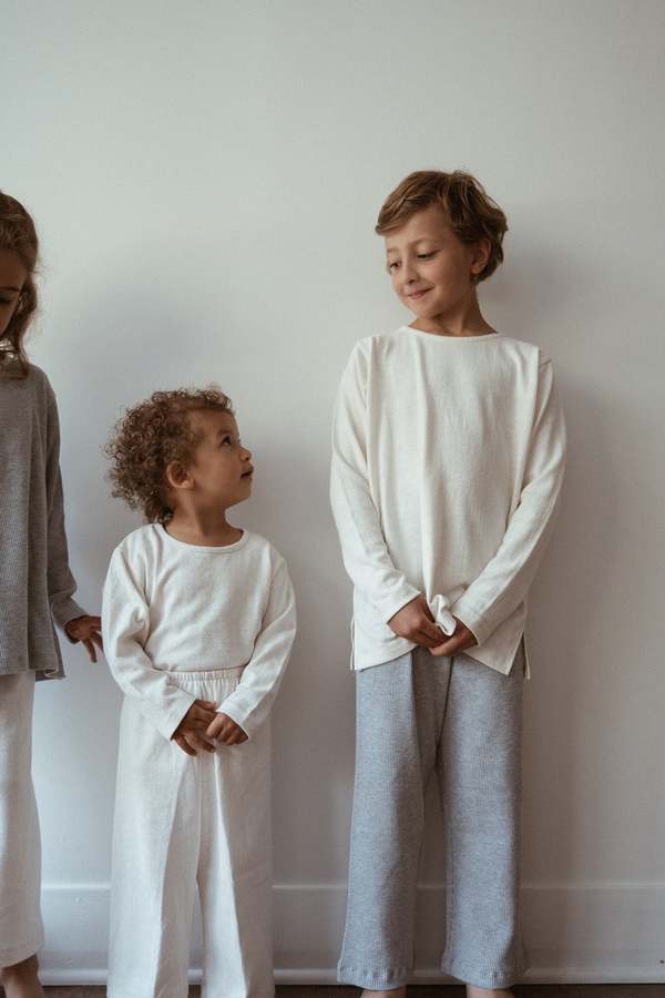 Kids cabane childrenswear hemp jersey RESORT TOP - Cream/Gray Kids cabane childrenswear hemp jersey RESORT TOP - Cream/Gray
