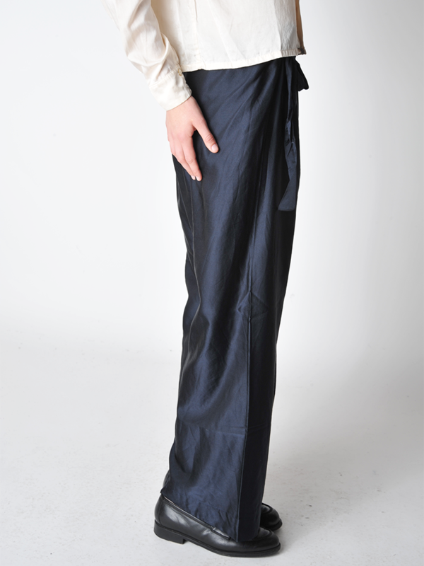 Sula Clothing LTD. Satin Wide Leg Japanese Pants - Dark Navy