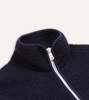 Drake's Boucle Wool Zip Jacket - Navy - Thumbnail 2