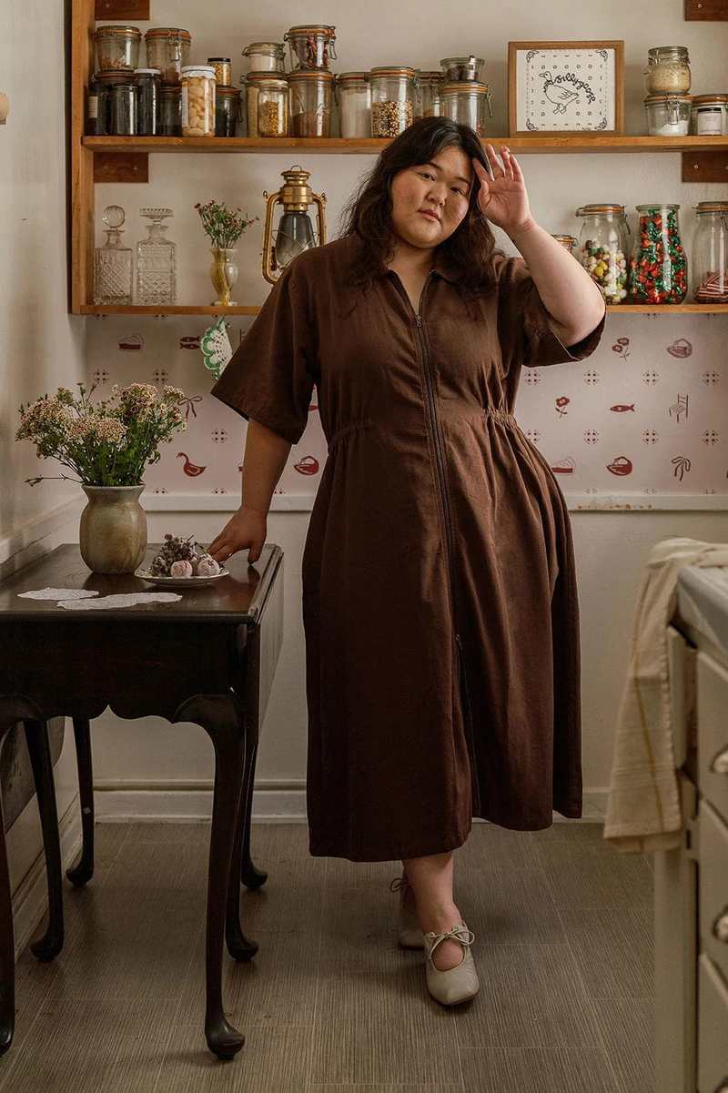Noble Long Utility Dress Chocolate Garmentory