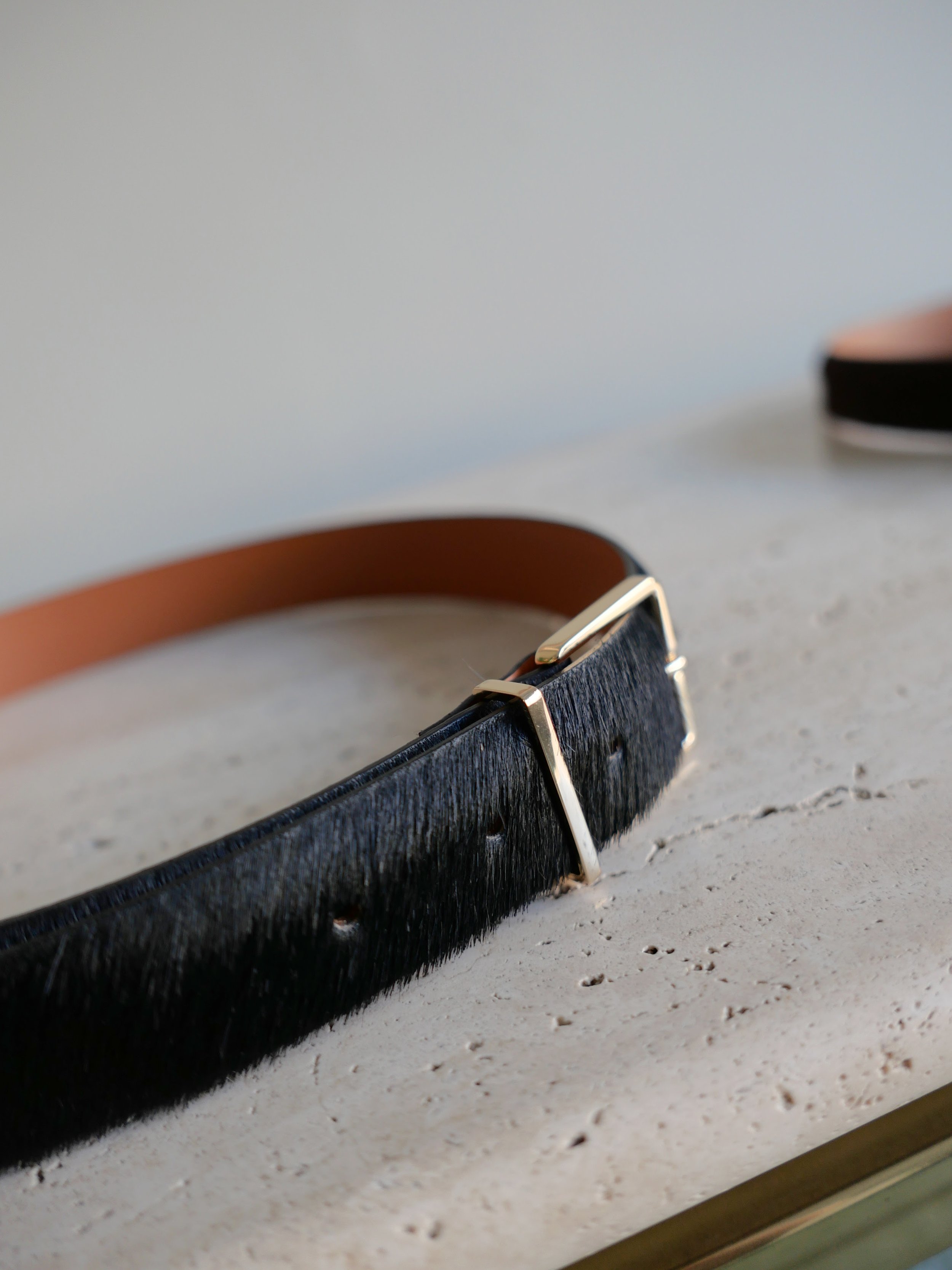 Maison Boinet Calf Hair Belt - Black | Garmentory display picture 2