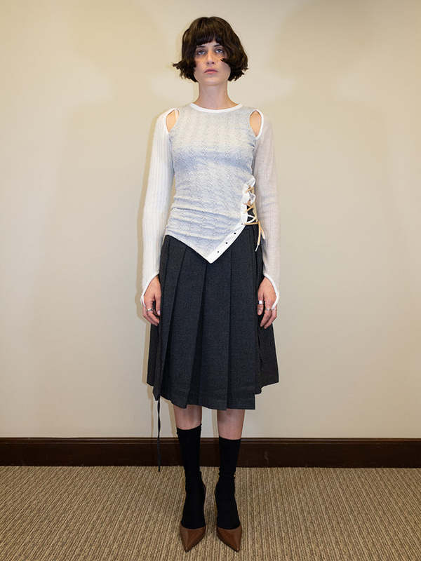 Andersson Bell Braids Cut-Out Top - Oatmeal/Ecru | Garmentory