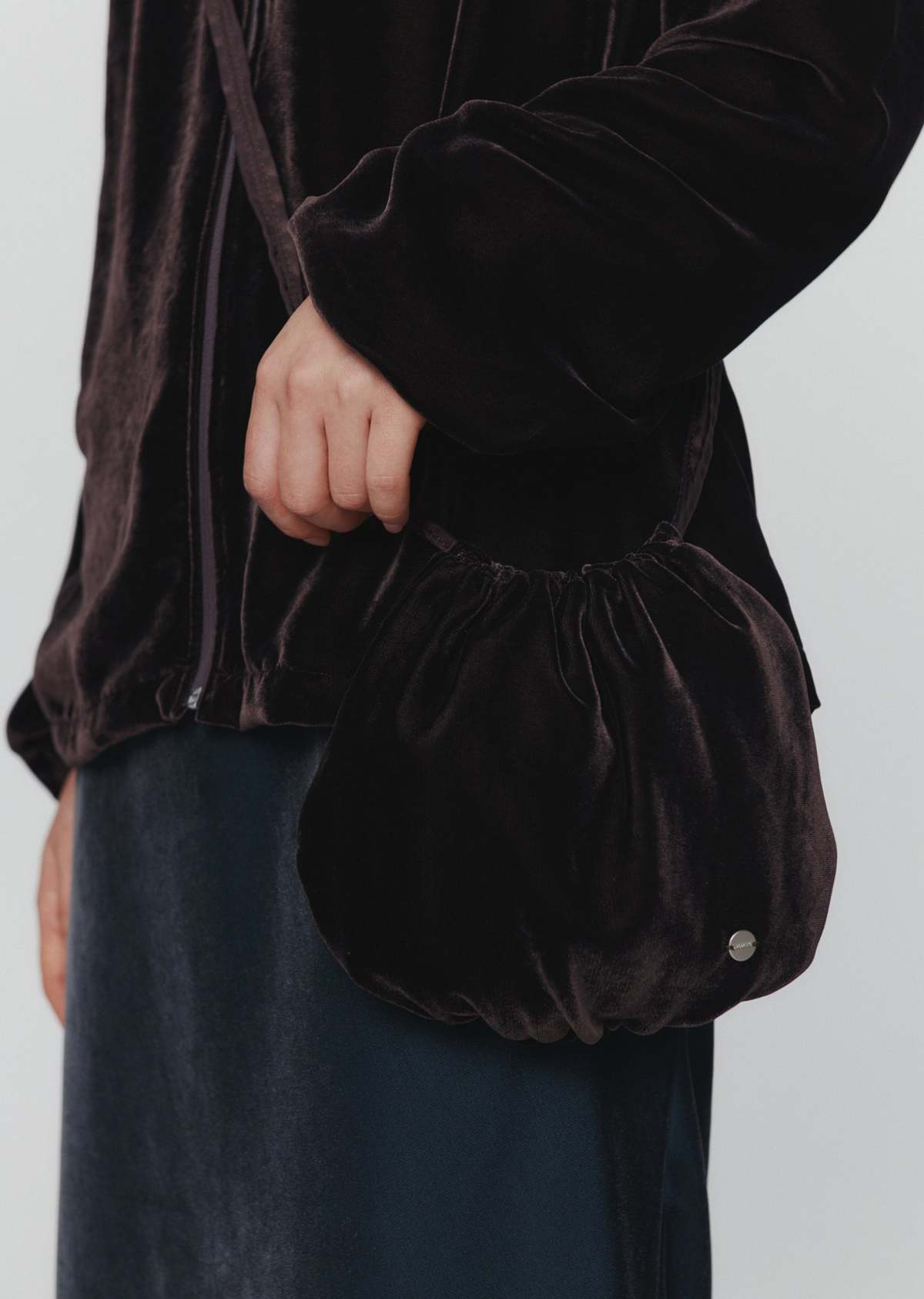 【AMOMENTO】24fw VELVET MINI BAG Amomento Velvet Mini Bag - Dark Brown | Garmentory
