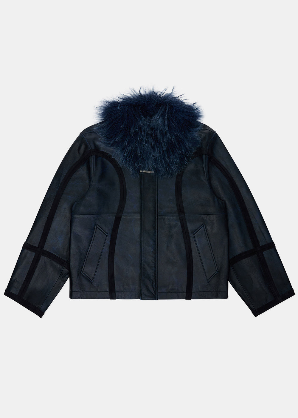 【 ADERERROR 】★Blacken fur jacket Ader Error Faux-fur Collar Jacket In Noir | ModeSens