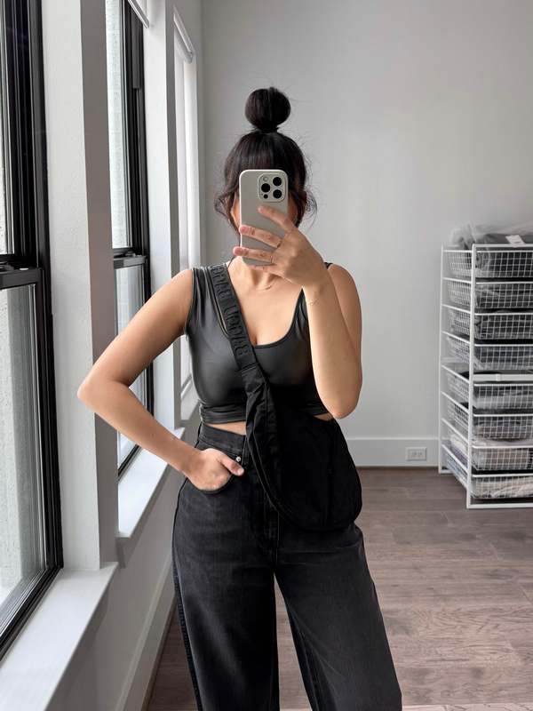 BAGGU Medium Nylon Crescent Bag - Black | Garmentory