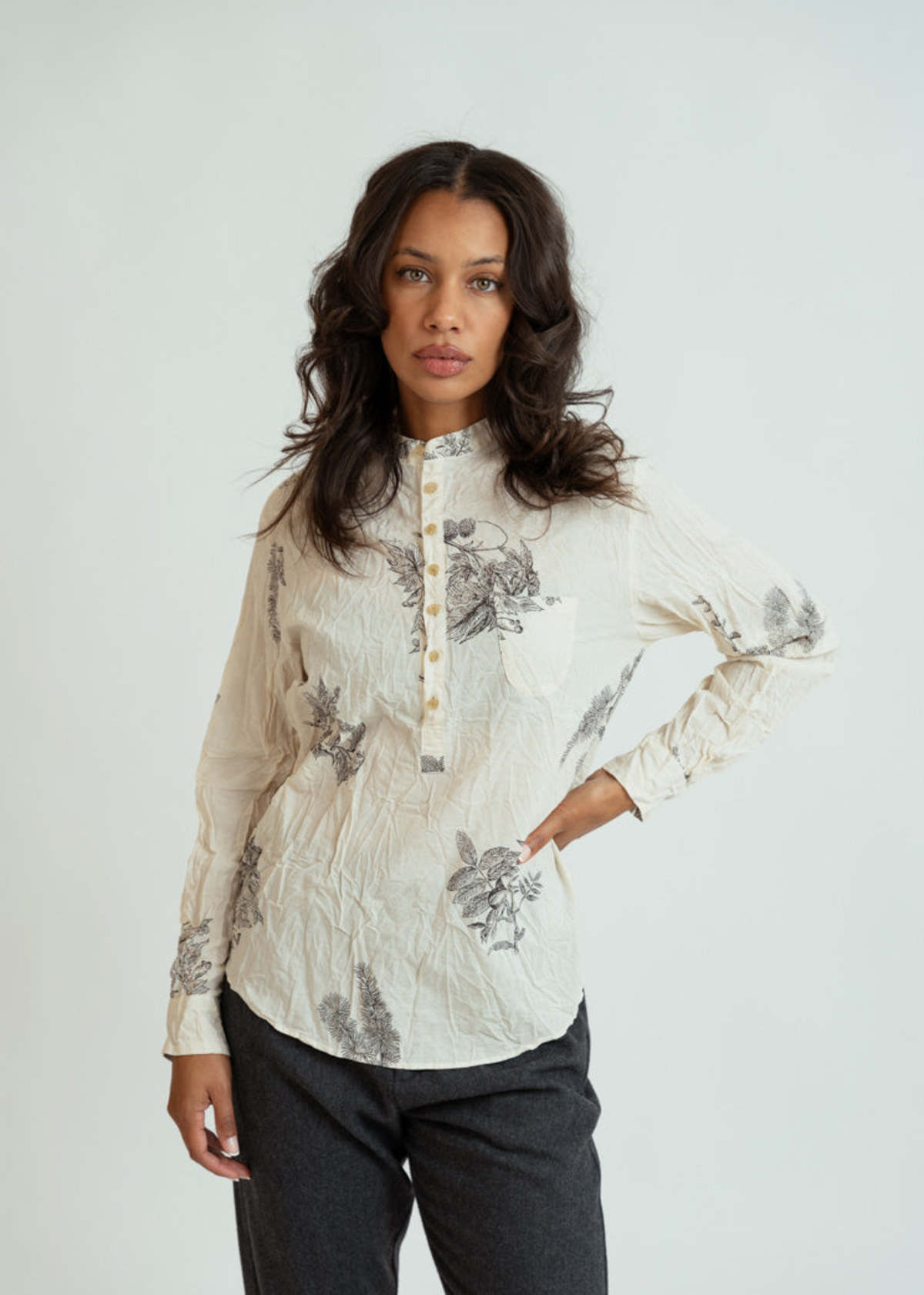 Pas de Calais Forest Friends Blouse Natural Garmentory