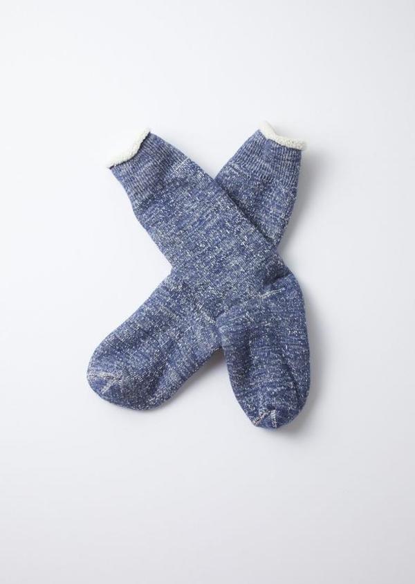 RoToTo Double Face Crew Knit Sock - Deep Ocean